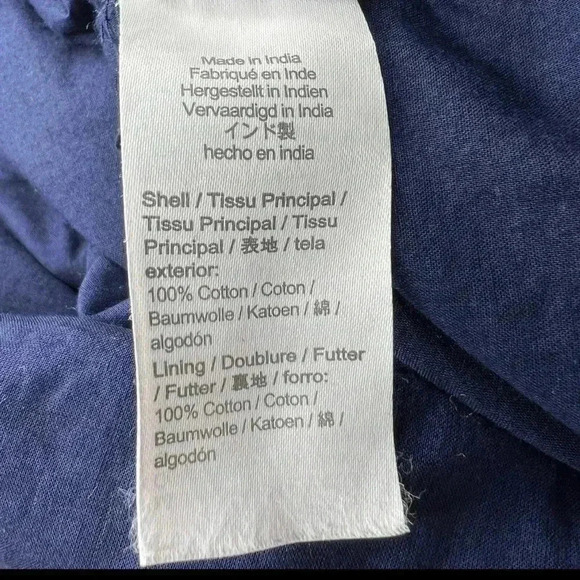 J. Crew Navy 100% Cotton V-Neck 3/4 Sleeve Crochet Trim Mini Dress XXS - Picture 6 of 10